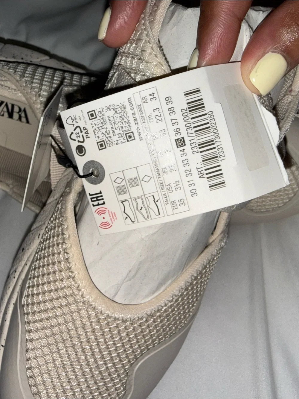 Zara Kids Beige Mary Jane Sneaker